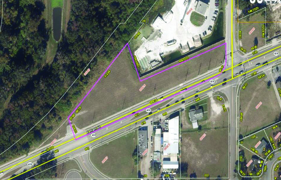 Aerial parcel view of the future I AM Children's Museum site on Plant Street in Winter Garden, Florida